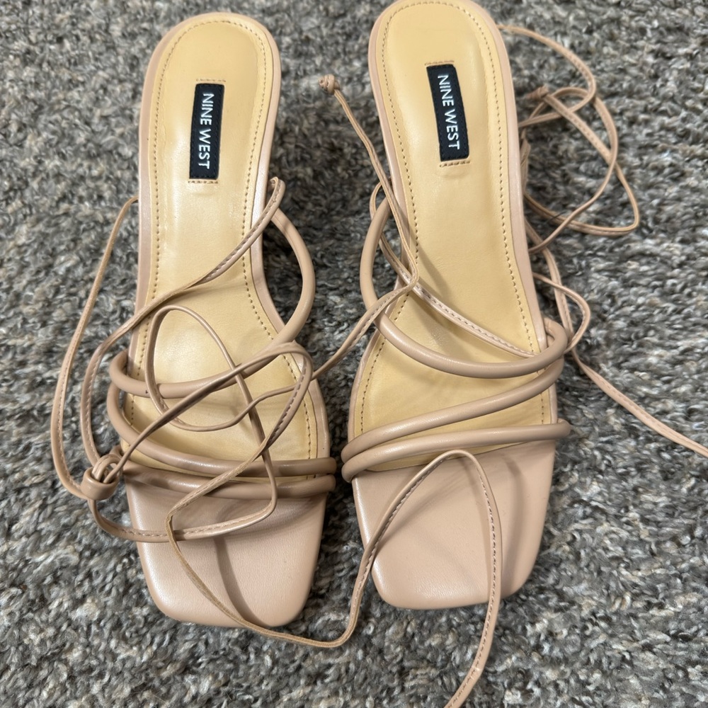 Nine West Beige Strappy Heels